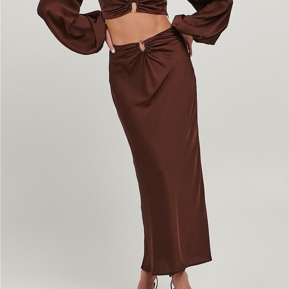 Charlie Holiday Brown Maxi Pencil Skirt